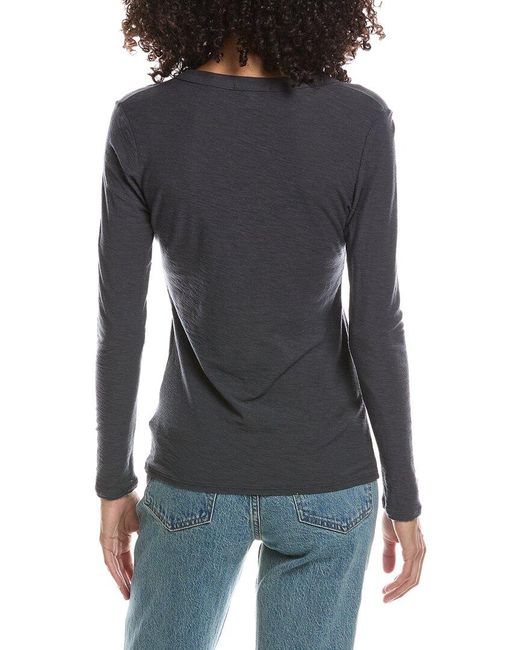 James Perse Blue Henley Top