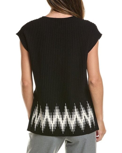 Autumn Cashmere Black Chevron Border Stitch Top