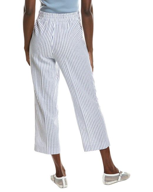 Jones New York Blue Linen-Blend Crop Pant