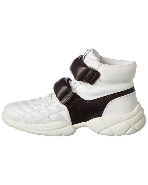 Miu Miu White Leather High-top Sneaker
