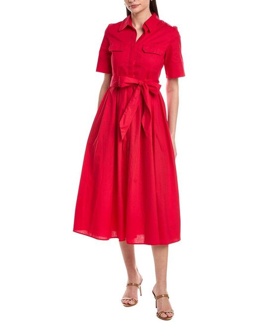To My Lovers Red Maxi Shirt Dress