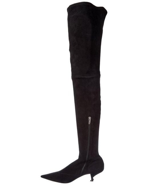 Sergio Rossi Black Halima 40 Suede Over-The-Knee Boot