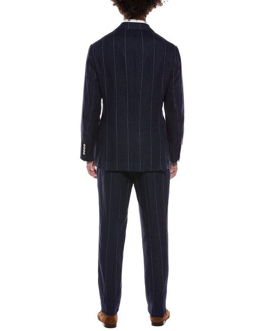 Brunello Cucinelli Blue 2Pc Linen Suit for men