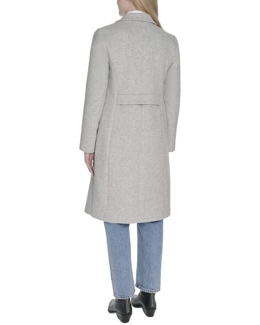 Cole Haan Gray Slick Wool-Blend Coat