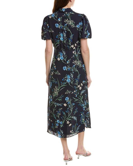 Cece Blue Wrap Midi Shirtdress