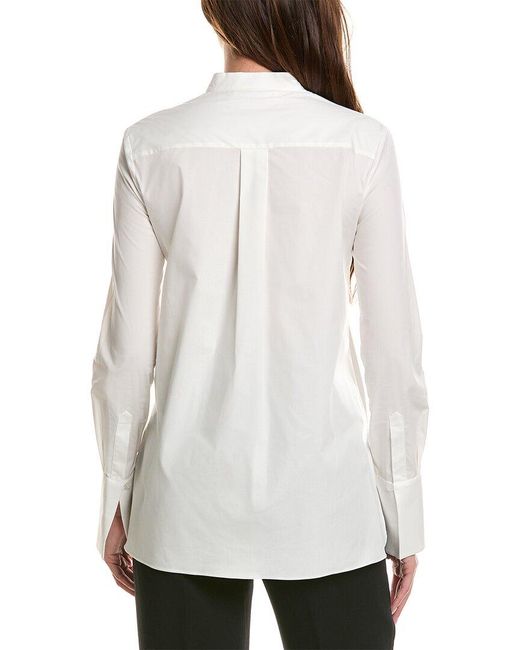 Oscar de la Renta Natural Long Sleeve Cherry Blossom Blouse