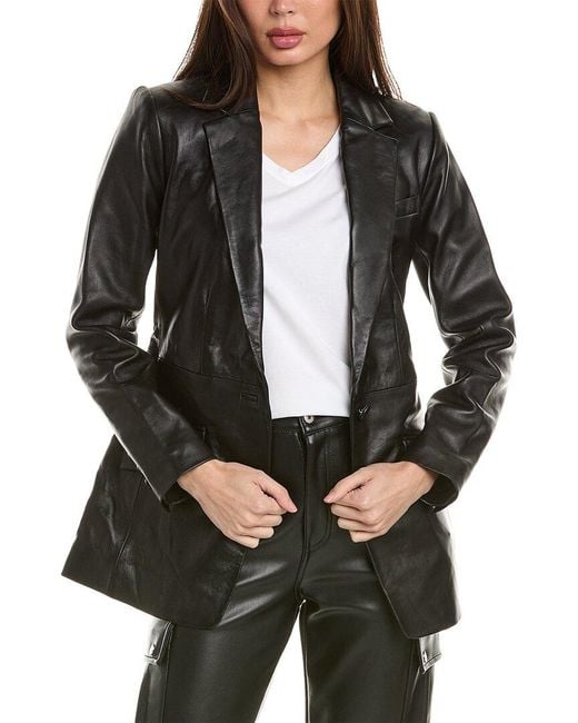 Walter Baker Black Mia Leather Blazer