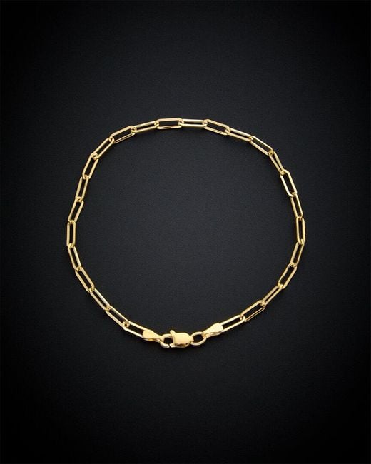 Italian Gold Black 14k Paperclip Chain Bracelet