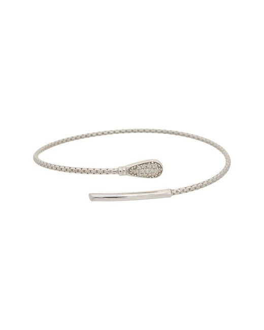 Meshmerise White 18K Plated 0.07 Ct. Tw. Diamond Bangle Bracelet