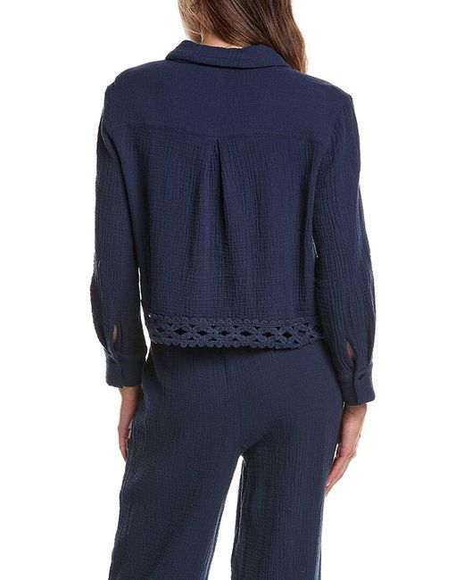 Design History Blue Gauze Lace Shirt