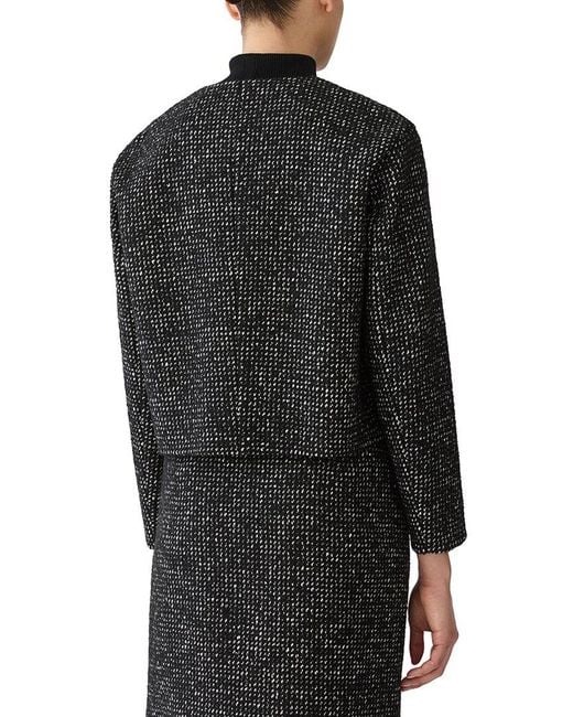 Lafayette 148 New York Black Collarless Drop Shoulder Jacket