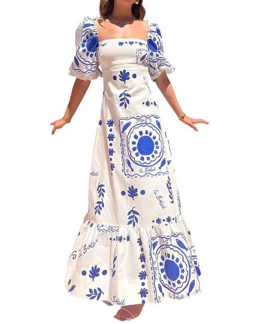 Monique Lagarde White Printed Maxi Dress