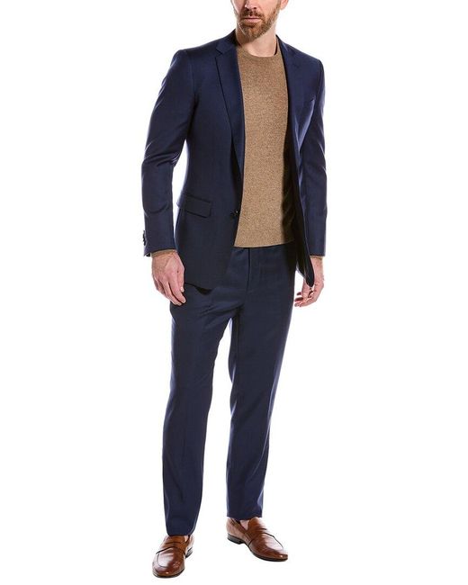 Class Roberto Cavalli Blue 2pc Slim Fit Wool Suit for men