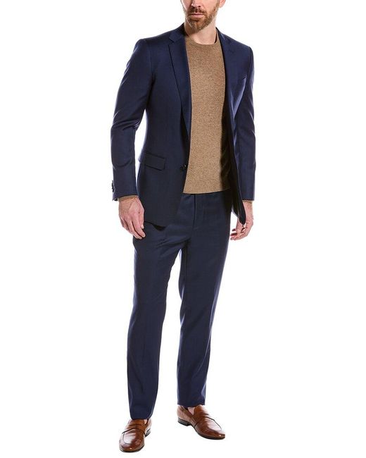 Roberto Cavalli Blue 2pc Slim Fit Wool Suit for men