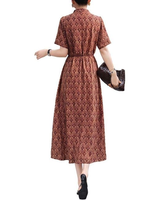 BRC By BURRYCO Red Short Sleeve Midi Dress