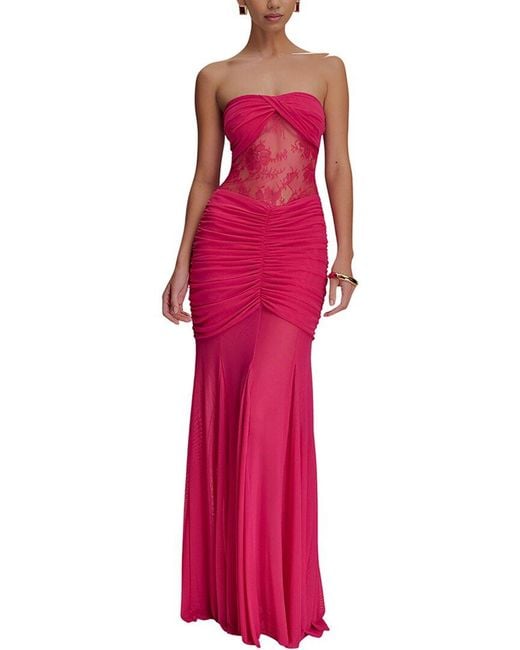 Monique Lagarde Red Solid Maxi Dress