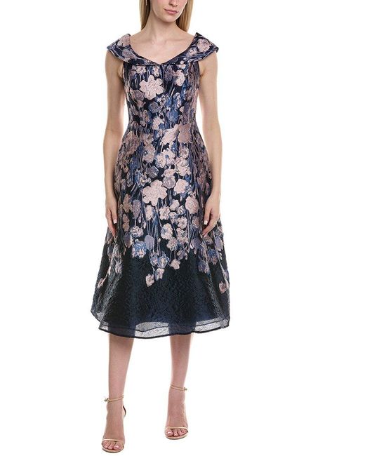 Teri Jon Blue Midi Dress