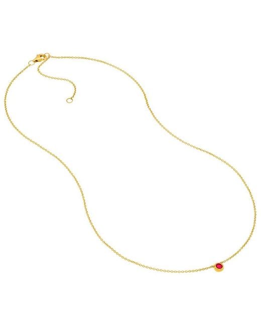 HAWLEY ST Metallic 14K 0.15 Ct. Tw. Ruby Bezel Necklace