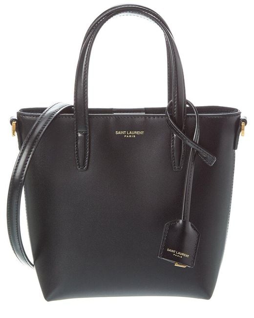 Saint Laurent Black Toy Mini Leather Shopping Tote