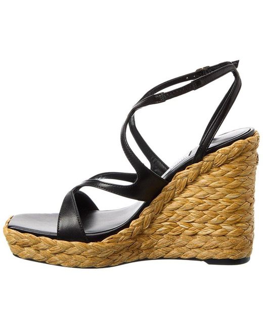 Jimmy Choo Metallic Ayla 110 Leather Wedge Sandal