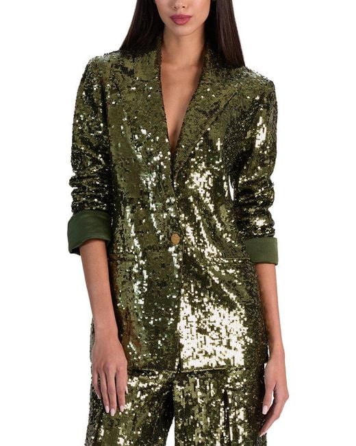 Alice + Olivia Green Quincy Oversized Jacket