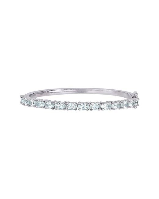 Rina Limor White Silver 6.30 Ct. Tw. Aquamarine Bangle Bracelet