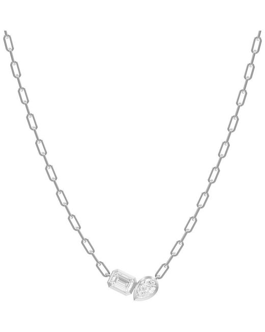 Lab Grown Diamonds Metallic 14K 1.70 Ct. Tw. Lab-Grown Diamond Necklace