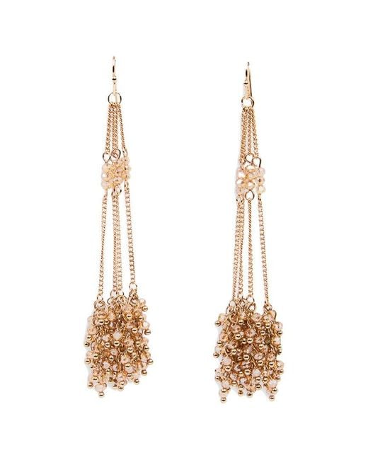Saachi Metallic Cluster Drop Chain Earrings