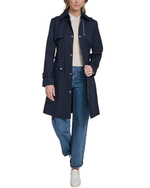 Cole Haan Blue Rain Trench Coat