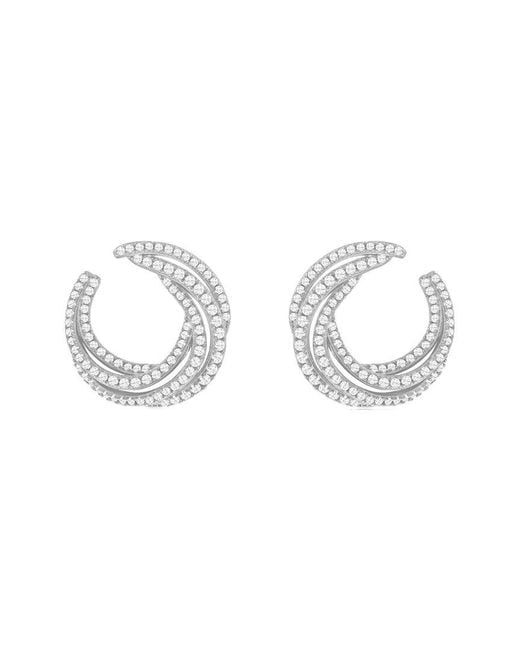 Suzy Levian CZ Jewelry Metallic Suzy Levian Cz Statement Earrings