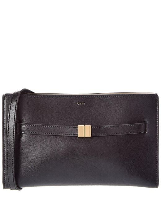 Totême Gray Logo Leather Crossbody