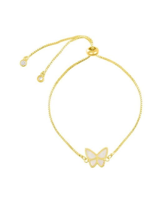 Adornia Metallic 14K Plated Butterfly Bolo Bracelet