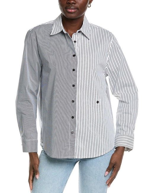 Elan Gray Stripe Shirt
