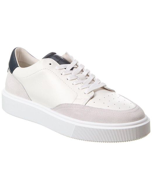 Ted Baker White Luigis Inflated Sole Leather & Suede Sneaker for men