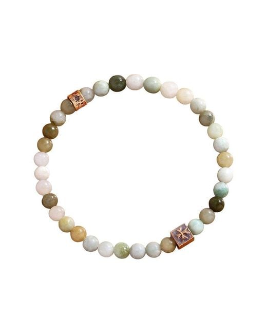 Karma and Luck Metallic Jade Jasper Stretch Bracelet