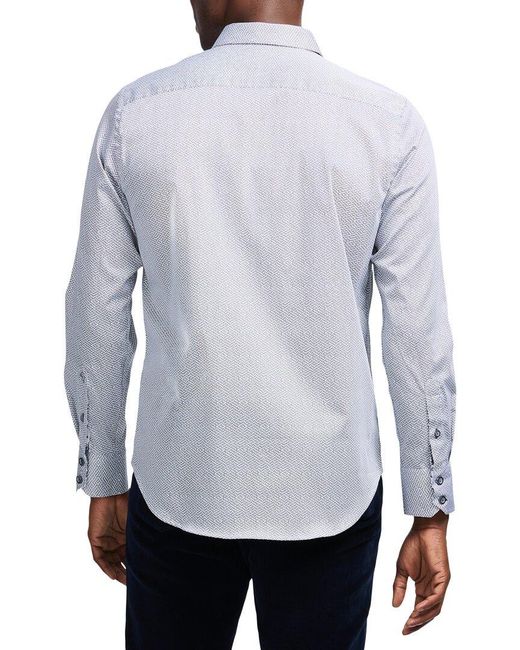 Robert Graham Blue Cheslyn Printed Long Sleeve Button Front Shirt for men