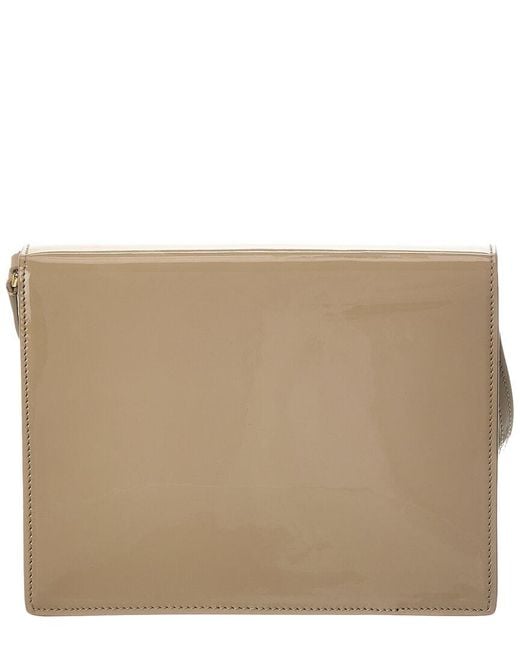 Dolce & Gabbana Brown Logo Patent Shoulder Bag