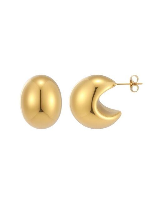 Adornia Metallic 18K Plated Stainless Steel Tarnish-Resistant Lightweight Crescent Moon Statement Stud Earrings