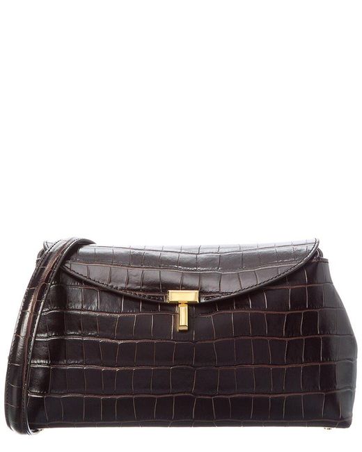 Totême Black ! T-lock Leather Shoulder Bag