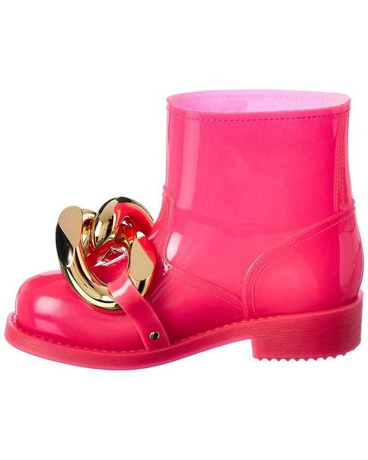 J.W. Anderson Pink Chain Rubber Boot
