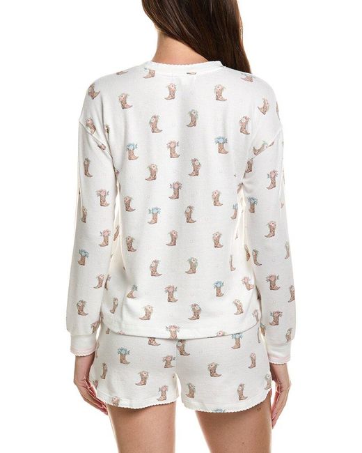 Pj Salvage White Western Blooms Top