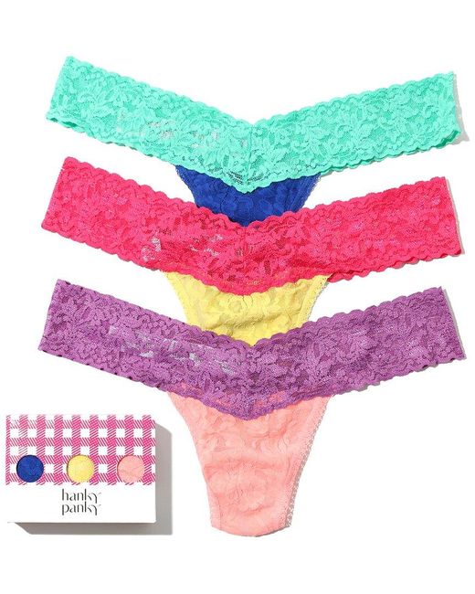 Hanky Panky Pink Low Rise Thong 3 Pack