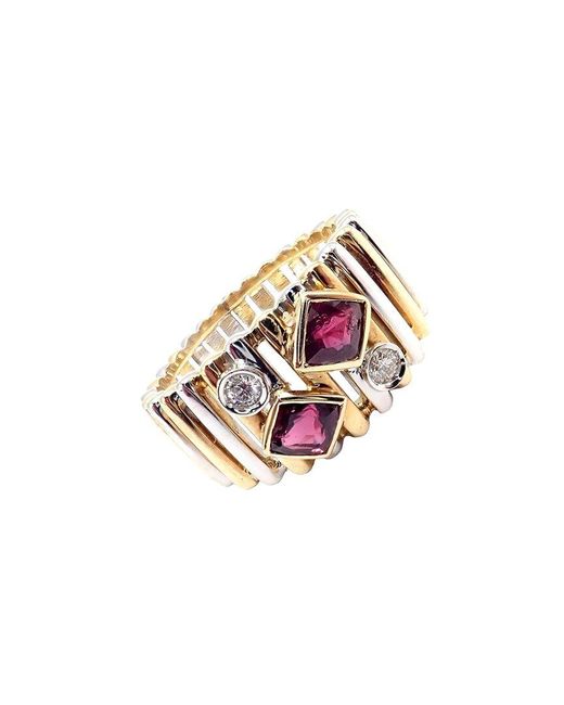 Van Cleef & Arpels White 18K Two-Tone 0.40 Ct. Tw. Diamond & Ruby Ring (Authentic Pre-Owned)