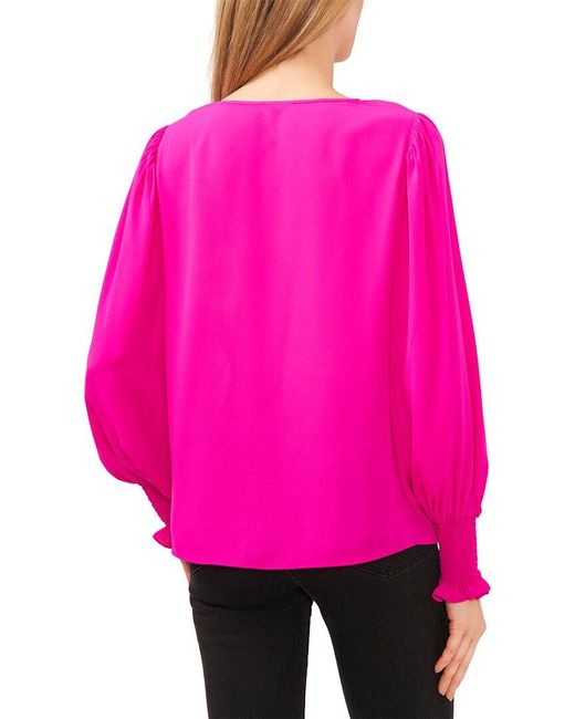 Cece Pink V-Neck Blouse