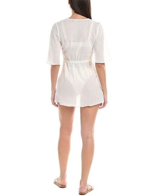 ViX White Solid Malia Short Caftan