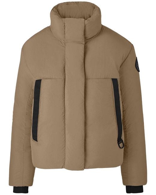 Canada Goose Brown Junction Cropped Label Puffer Coat