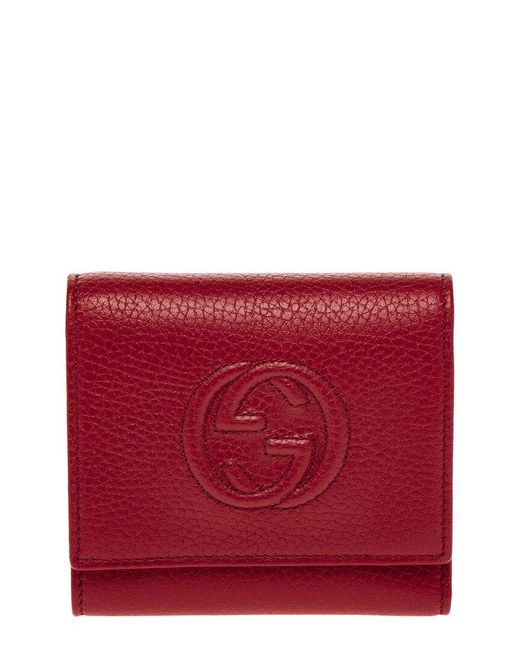 Gucci Red Soho Leather French Wallet