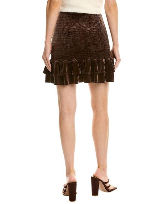 Saltwater Luxe Brown Velvet Mini Skirt