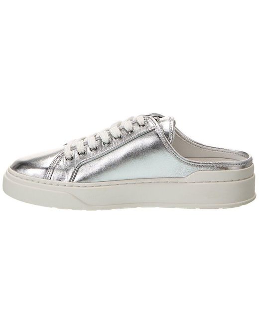 Stuart Weitzman White Skater Leather Mule Sneaker