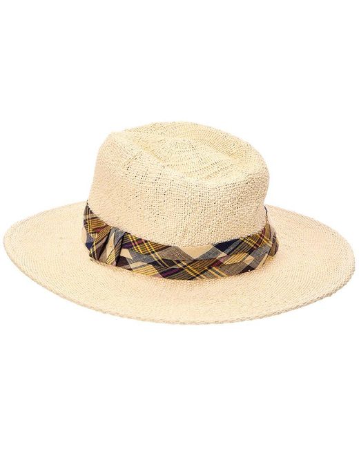 J.McLaughlin Natural Robert Linen-Trim Hat for men